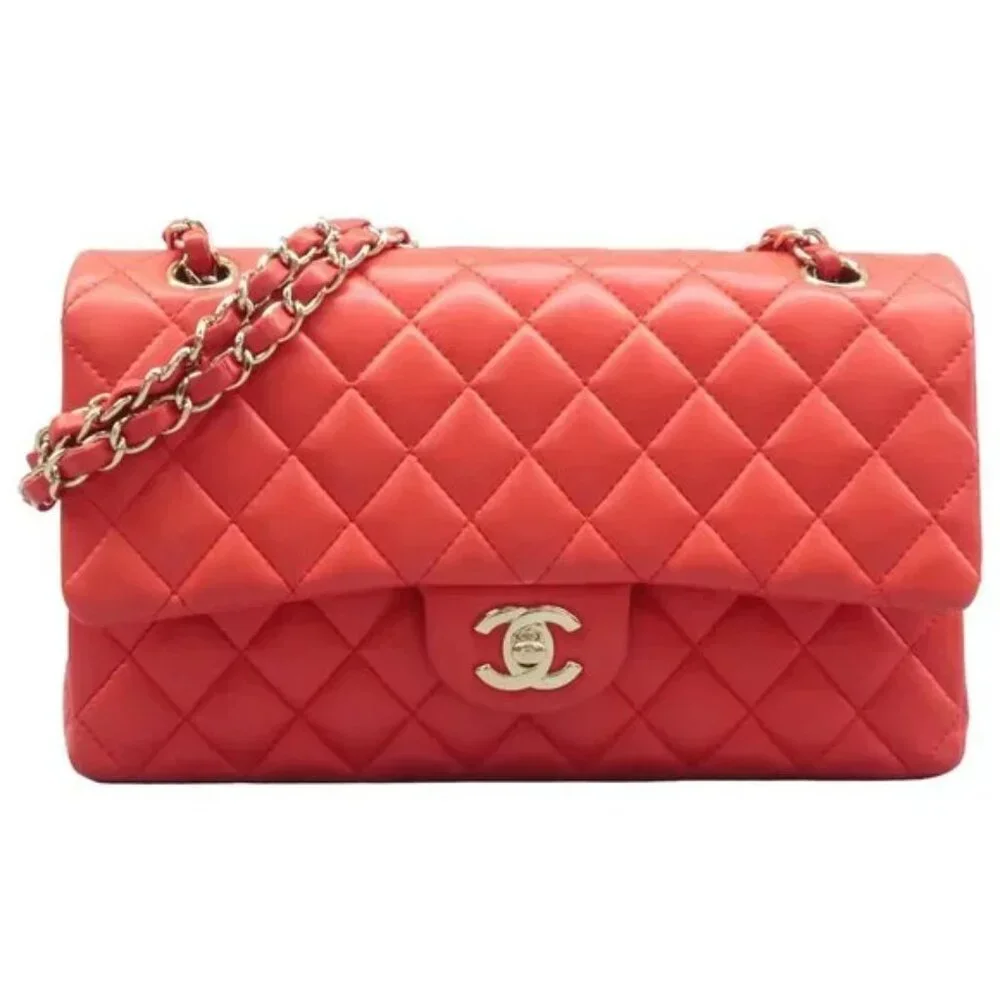 100% Authentic CHANEL CF Red Leather Shoulder Bag - Picture 1 of 12